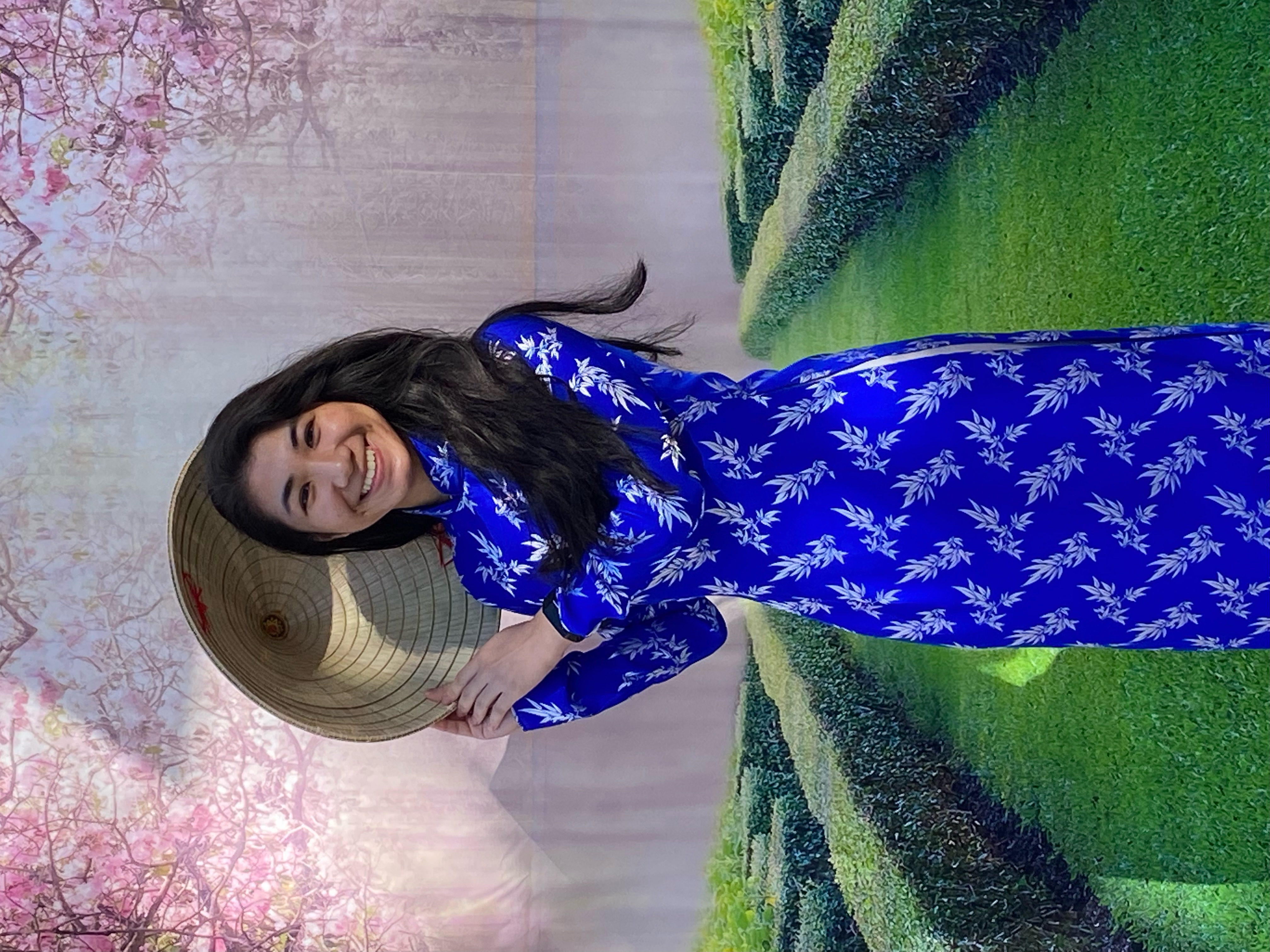 selfie in traditional Vietnamese dress